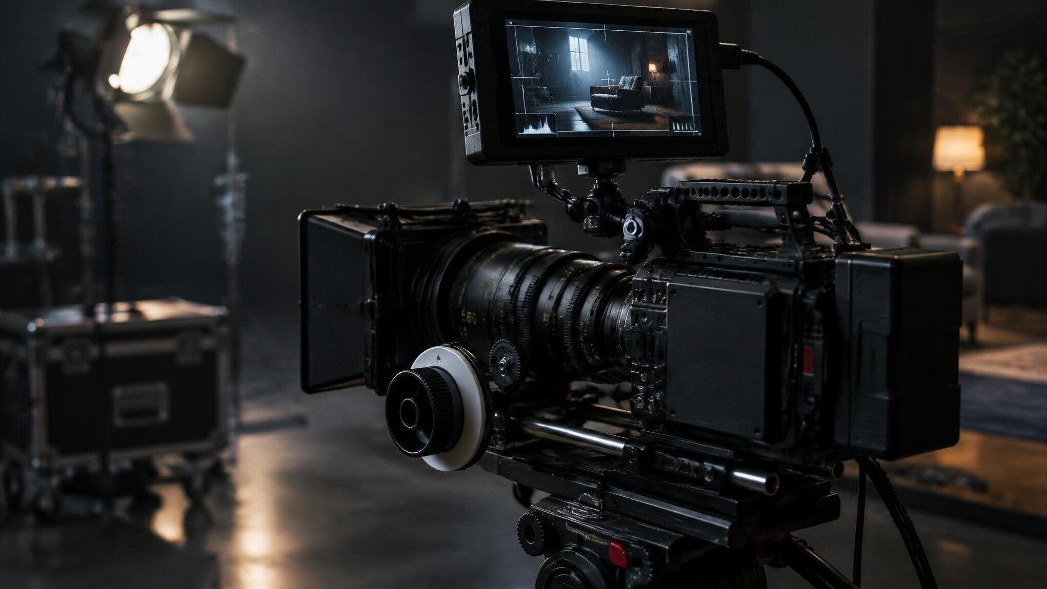 Camera rig on a production set