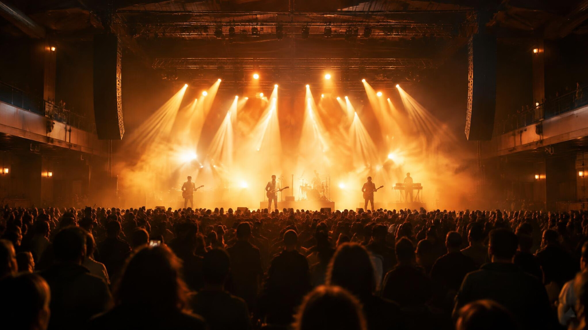 Live event with warm stage lighting